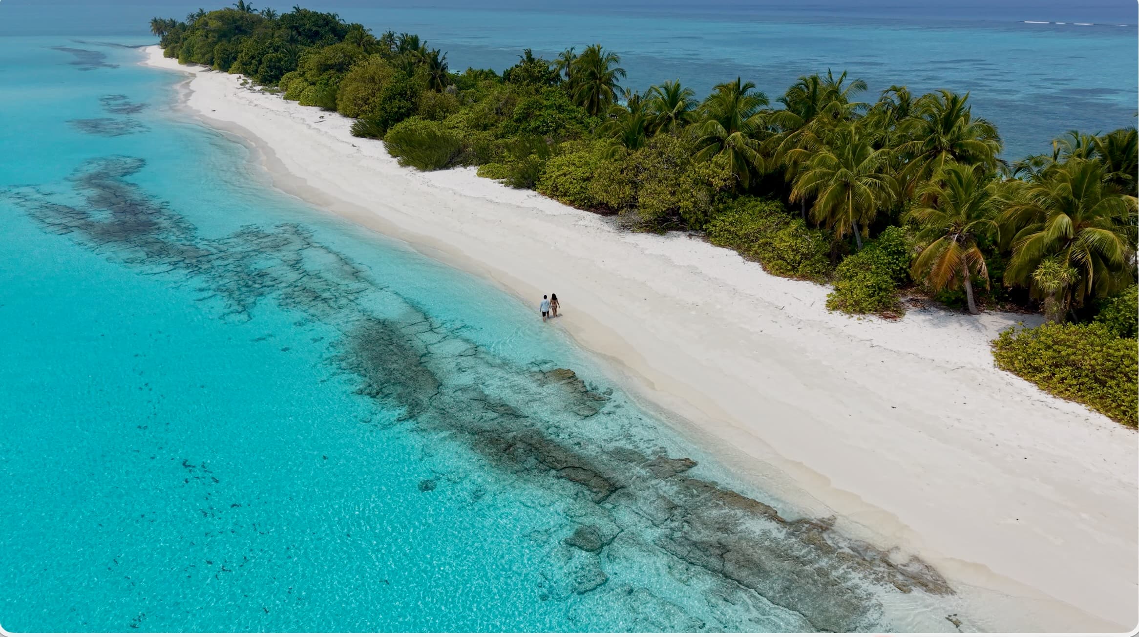 Piaszczysty sandbank na Malediwach
